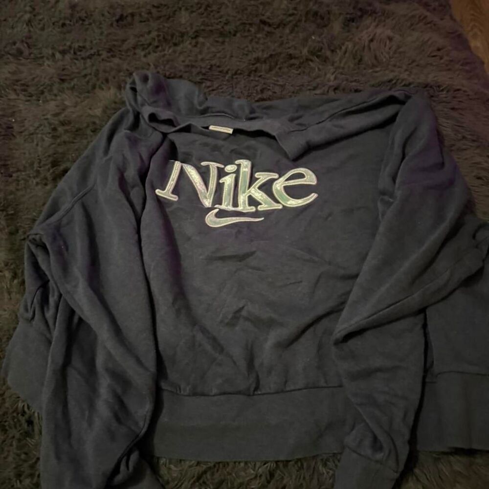 Nike Women's Black and Navy Sweatshirt